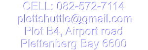 Plett shuttle contact details